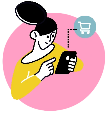 Kvinna köper nytt mobilabonnemang