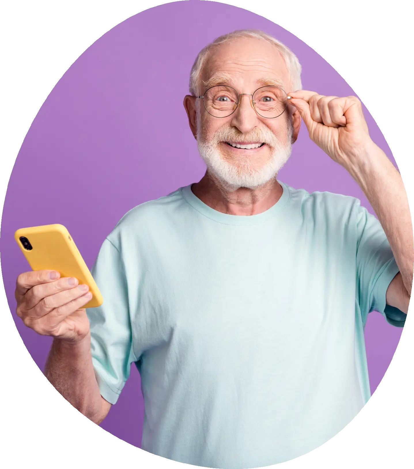 Pensionär med mobilabonnemang